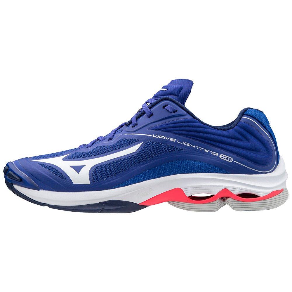 Mizuno Men's Volleyball Shoes Wave Lightning Z6 Blue/White/Pink - TZRDYVN-08